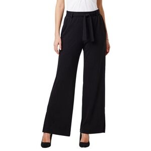 NWT 🖤 Nic+Zoe Soft Drape Wide Leg Flowy Tie Waist Casual Pants, Black Onyx